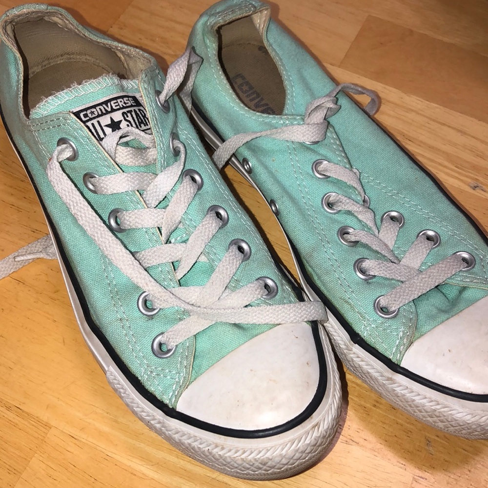 Women’s sz 8 men’s sz 6 teal green converse shoes